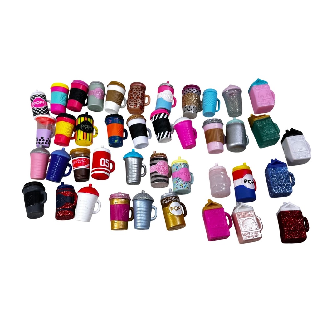 LOL Surprise Doll‎ Accessories Bottle Lot 41 Piece Mixed Drink Cups Soda Coffee